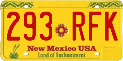 NM license plate 293RFK