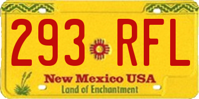 NM license plate 293RFL