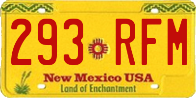 NM license plate 293RFM