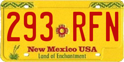 NM license plate 293RFN