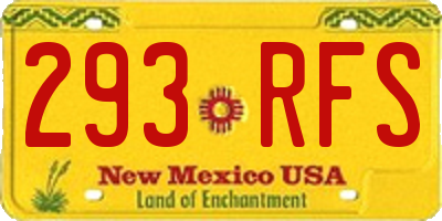 NM license plate 293RFS
