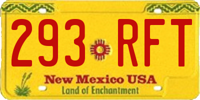 NM license plate 293RFT