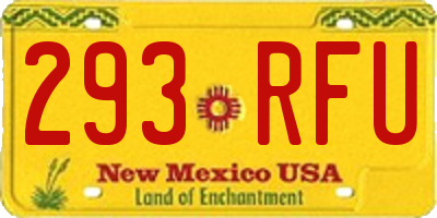 NM license plate 293RFU