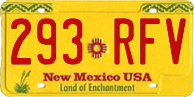 NM license plate 293RFV