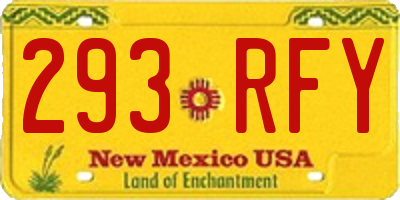 NM license plate 293RFY