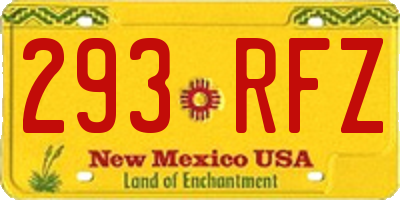NM license plate 293RFZ