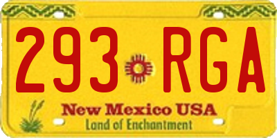 NM license plate 293RGA