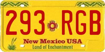 NM license plate 293RGB