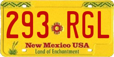 NM license plate 293RGL