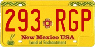 NM license plate 293RGP