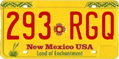 NM license plate 293RGQ