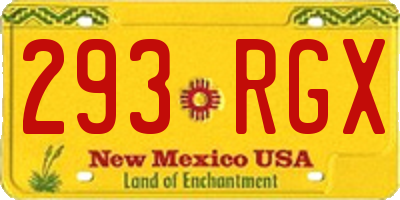 NM license plate 293RGX