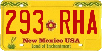 NM license plate 293RHA