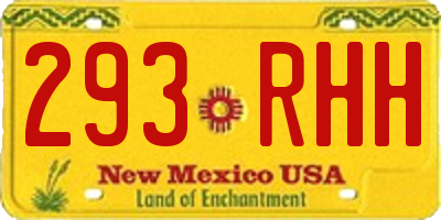 NM license plate 293RHH