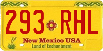 NM license plate 293RHL