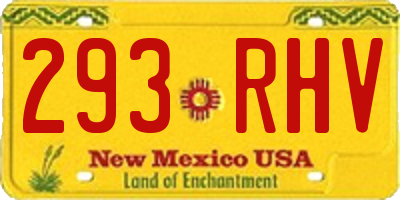 NM license plate 293RHV
