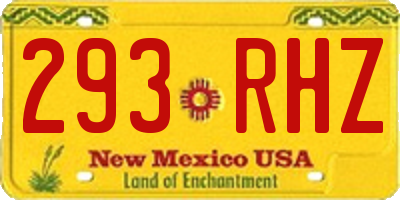 NM license plate 293RHZ