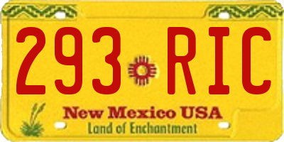 NM license plate 293RIC