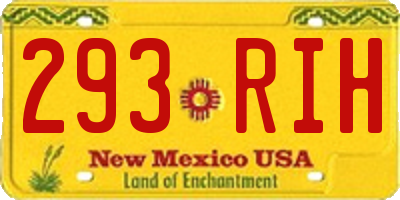 NM license plate 293RIH