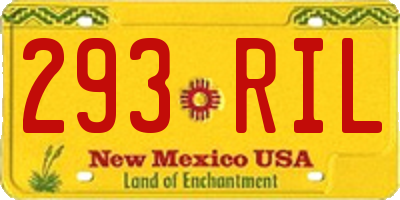 NM license plate 293RIL