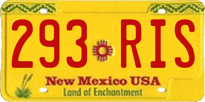 NM license plate 293RIS