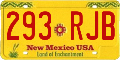 NM license plate 293RJB