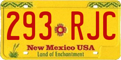 NM license plate 293RJC