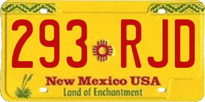 NM license plate 293RJD