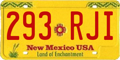 NM license plate 293RJI