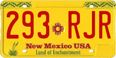 NM license plate 293RJR