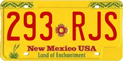 NM license plate 293RJS