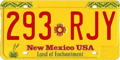 NM license plate 293RJY