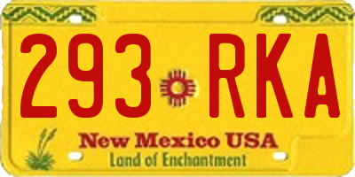 NM license plate 293RKA