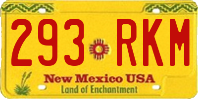 NM license plate 293RKM
