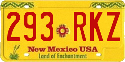 NM license plate 293RKZ