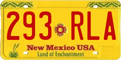 NM license plate 293RLA