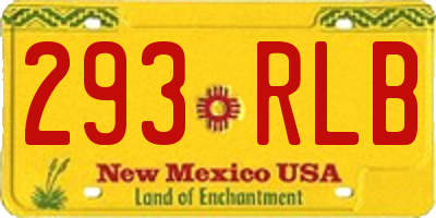 NM license plate 293RLB