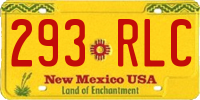 NM license plate 293RLC