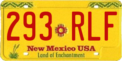 NM license plate 293RLF