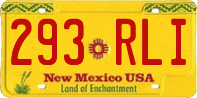 NM license plate 293RLI