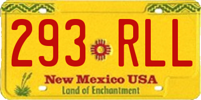 NM license plate 293RLL