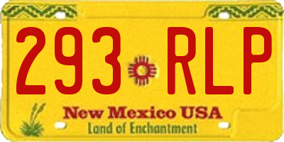 NM license plate 293RLP