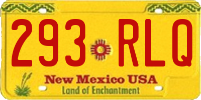 NM license plate 293RLQ