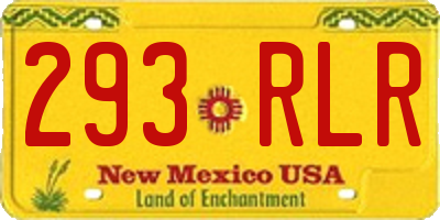 NM license plate 293RLR