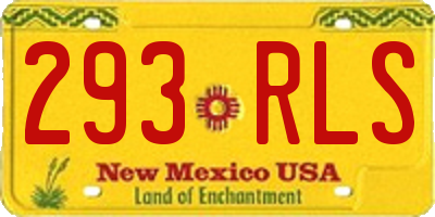 NM license plate 293RLS