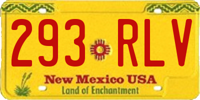 NM license plate 293RLV