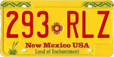 NM license plate 293RLZ