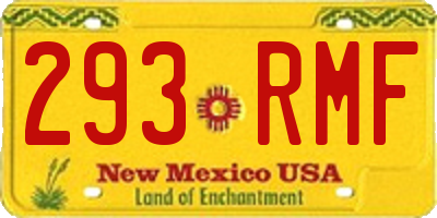 NM license plate 293RMF
