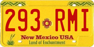 NM license plate 293RMI