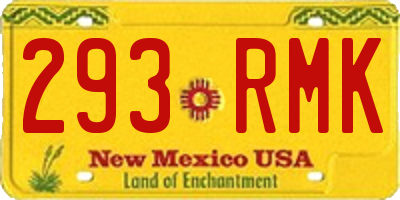 NM license plate 293RMK
